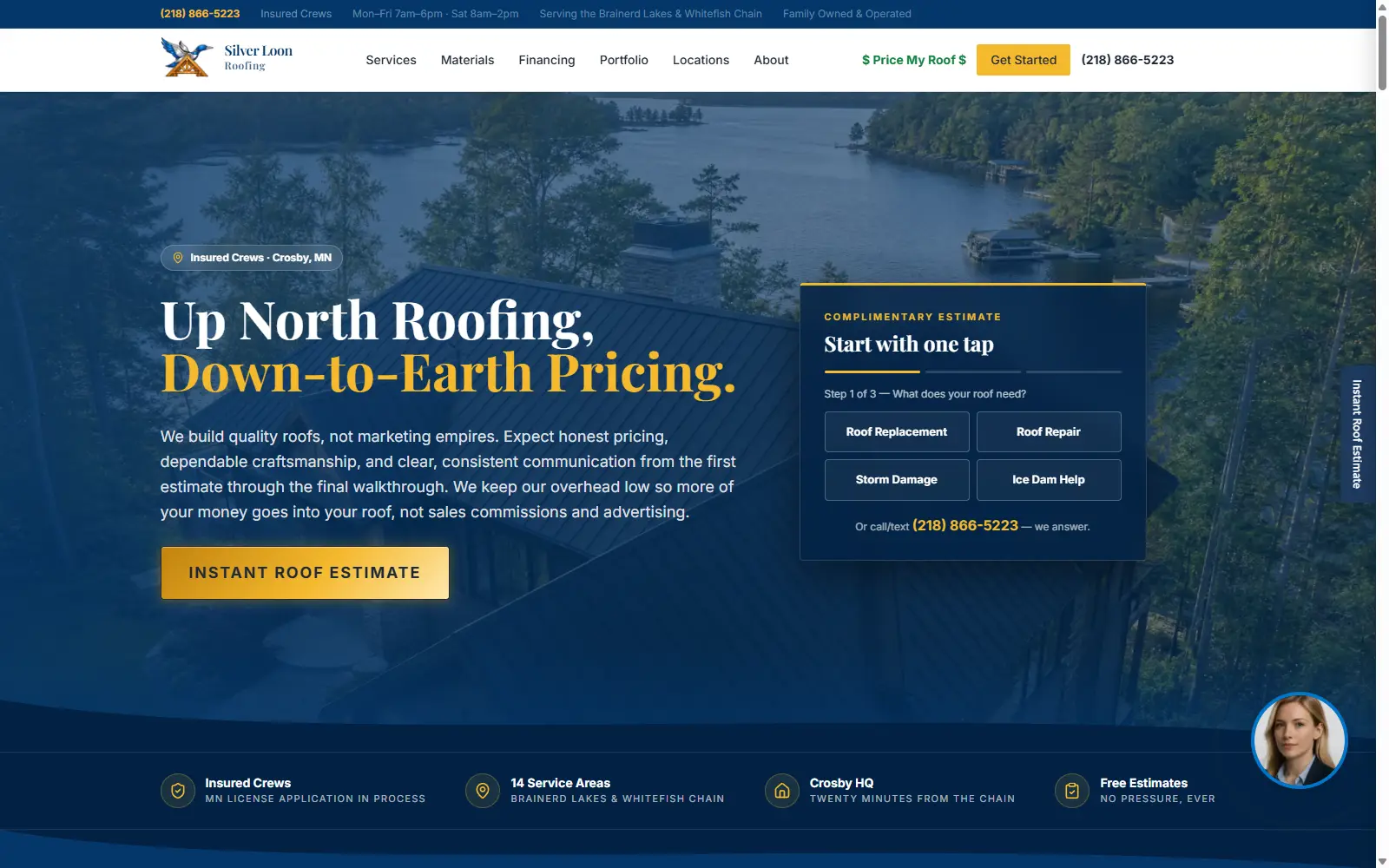 Silver Loon Roofing website